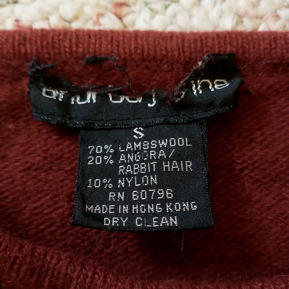 VTG Andrea Jovine Sweater Tunic Pullover S/M* Brown Lambswool Boxy 80s Granny - Picture 5 of 5